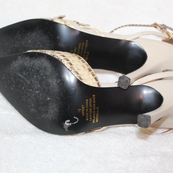 Carlos Santana leather snakeskin pointed toe heels - Picture 9 of 12